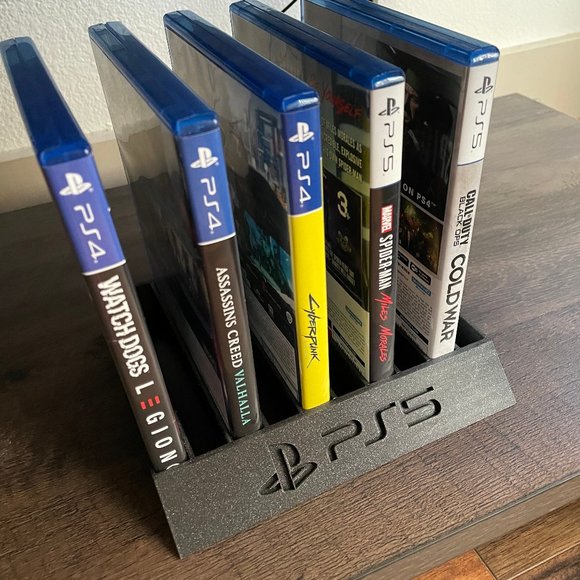 Sony PlayStation 5 Sleek Game Holder with PS5 Logo Trophy Case Jewel Case Stand - Picture 1 of 4